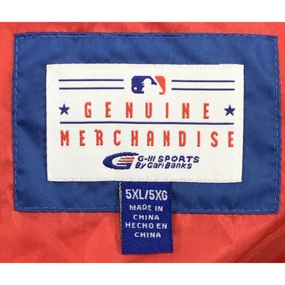 Chicago Cubs Mens Genuine Merchandise Windbreaker Full Zip Blue Red Size 5XL Vtg - Picture 2 of 13